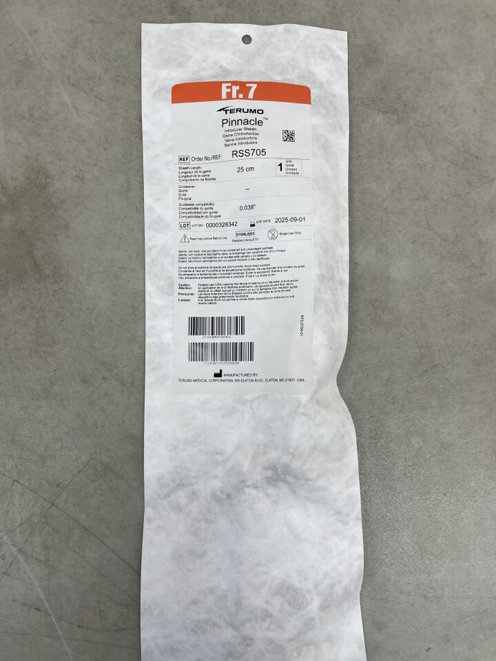 RSS705 - TERUMO - Pinnacle Peripheral Introducer Sheath 7F x 25cm, (EA) - ( Expiry Date: 2025-09-01 )