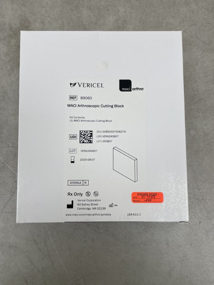 89060 - VERICEL - MACI Arthroscopic Cutting Block, (BX/1) - ( Expiry Date: 2025-08-07 )