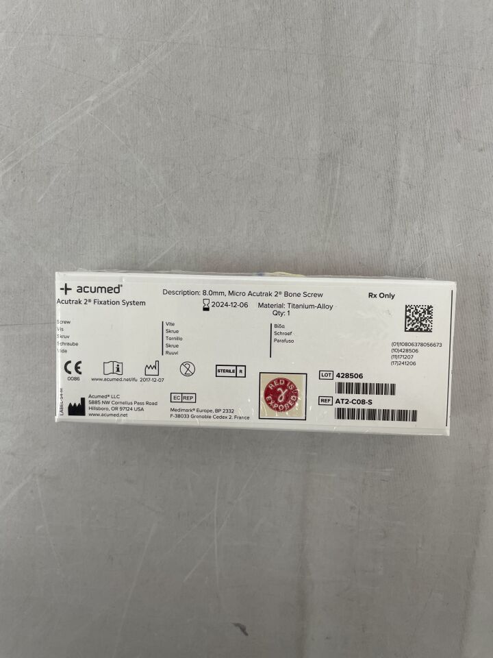 AT2-C08-S - ACUMED - Acutrak 2 Micro Headless Compression Bone Screw, 8mm, (BX/1) - ( Expiry Date: 2025-06-26 )