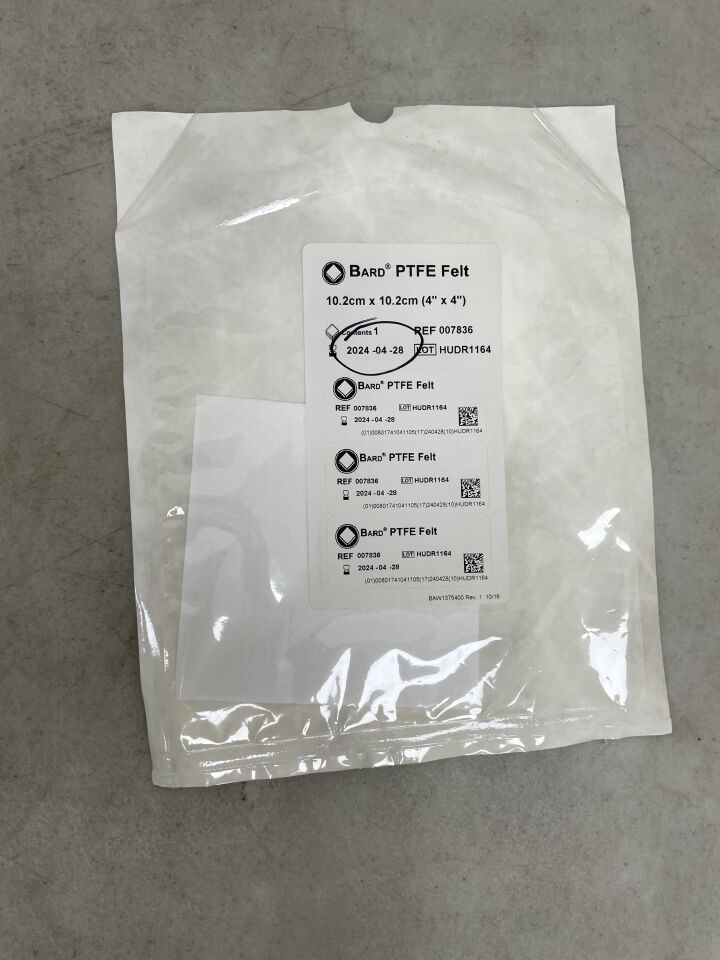 7836 - BARD - PTFE Felt: 4" x 4", (EA) - ( Expiry Date: 2024-04-28 )