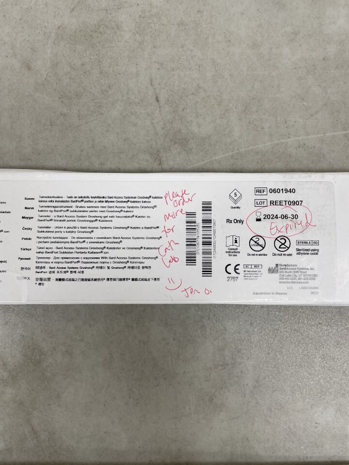 601940 - BARD - Stainless Steel Tunneler for Groshong, (BX/5) - ( Expiry Date: 2024-06-30 )