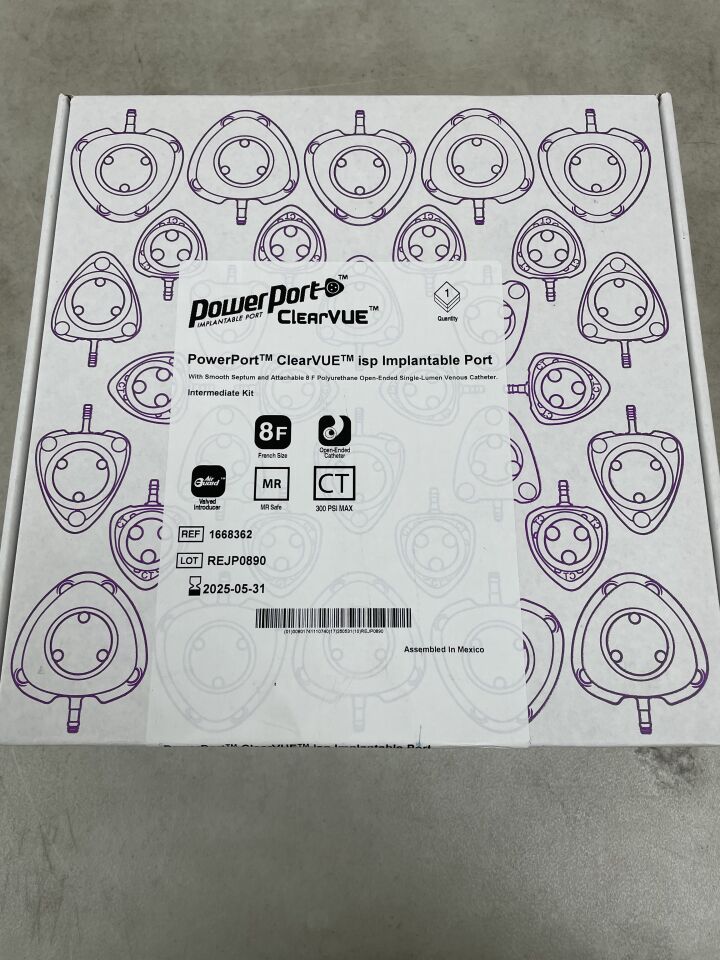 1668362 - BARD - PowerPort ClearVue isp w/Smooth Septum, 8F ChronoFlex Catheter, Silicone Overmold, Intermediate, (BX/1) - ( Expiry Date: 2025-05-31 )
