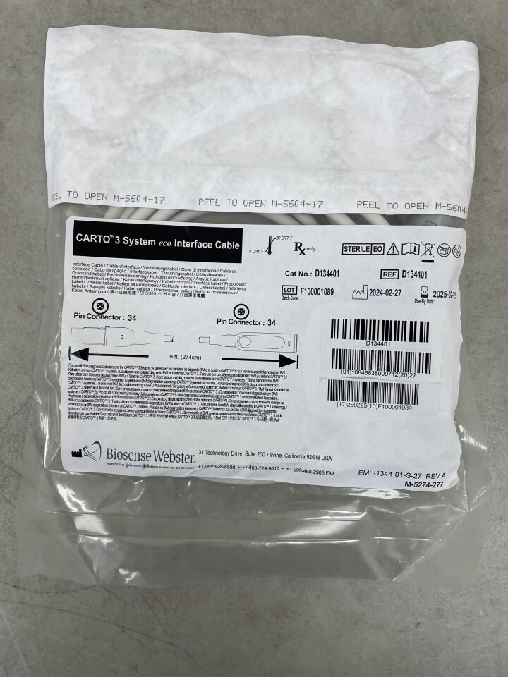 D134401 - BIOSENSE WEBSTER - Carto 3 System Eco Interface Cable, (EA) - ( Expiry Date: 2025-02-25 )