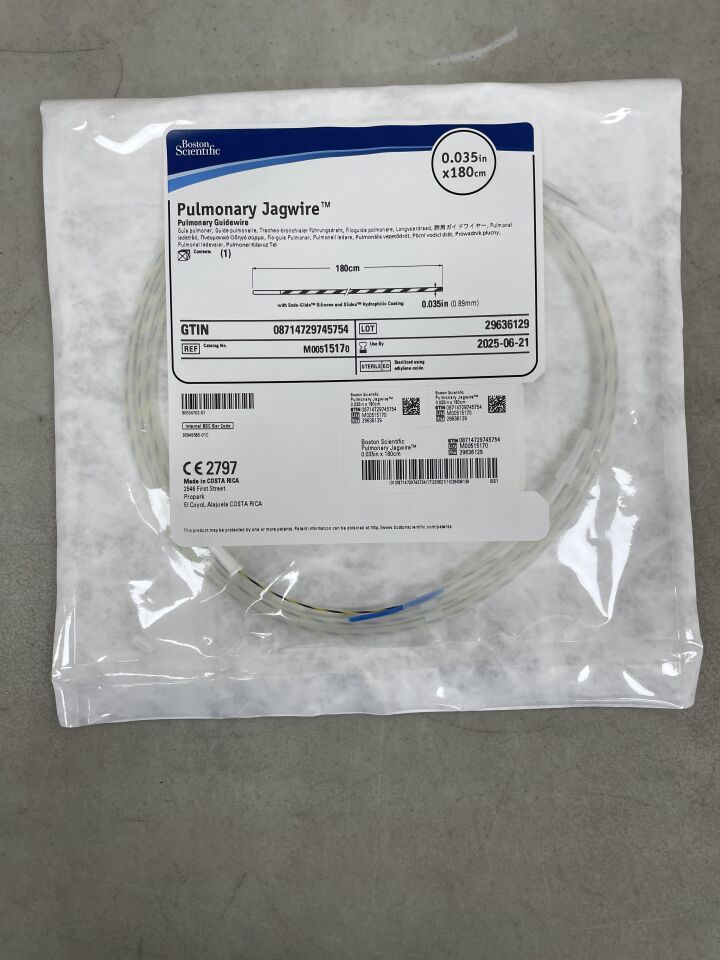 1517 - BOSTON SCIENTIFIC - Pulmonary Jagwire Guidewire - .035" x 180cm, (EA) - ( Expiry Date: 2025-06-21 )