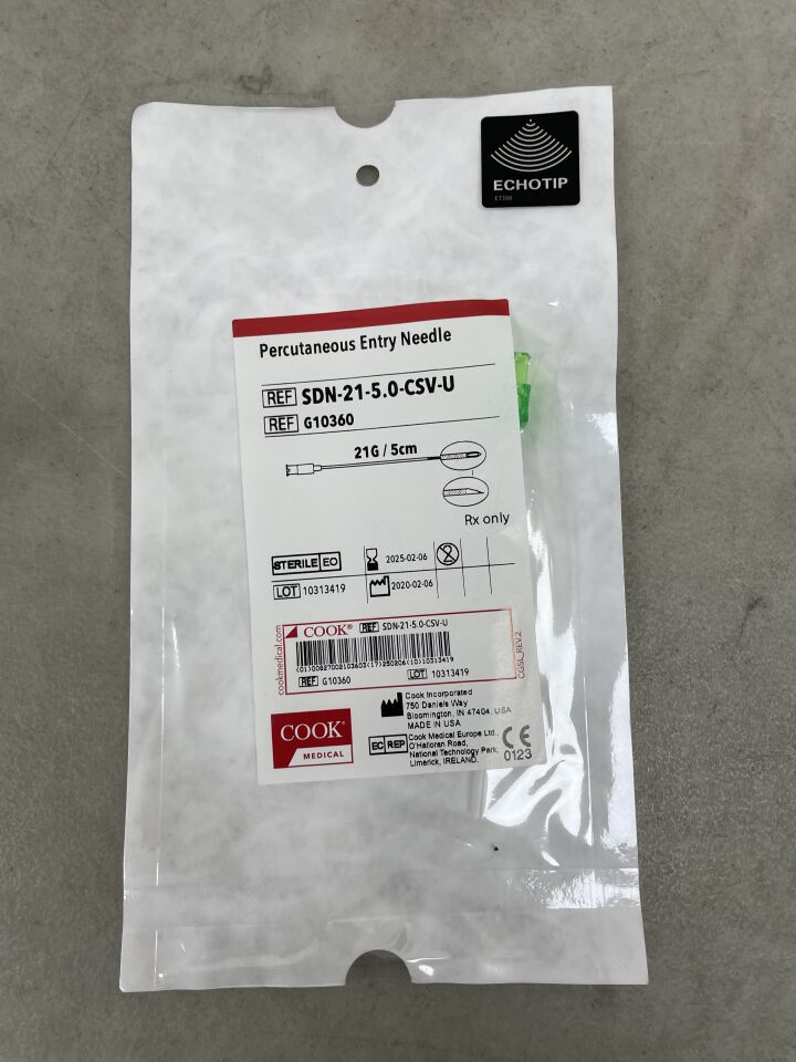 G10360 - COOK - Percutaneous Entry Needle - 21G x 5cm, (EA) - ( Expiry Date: 2025-02-06 )