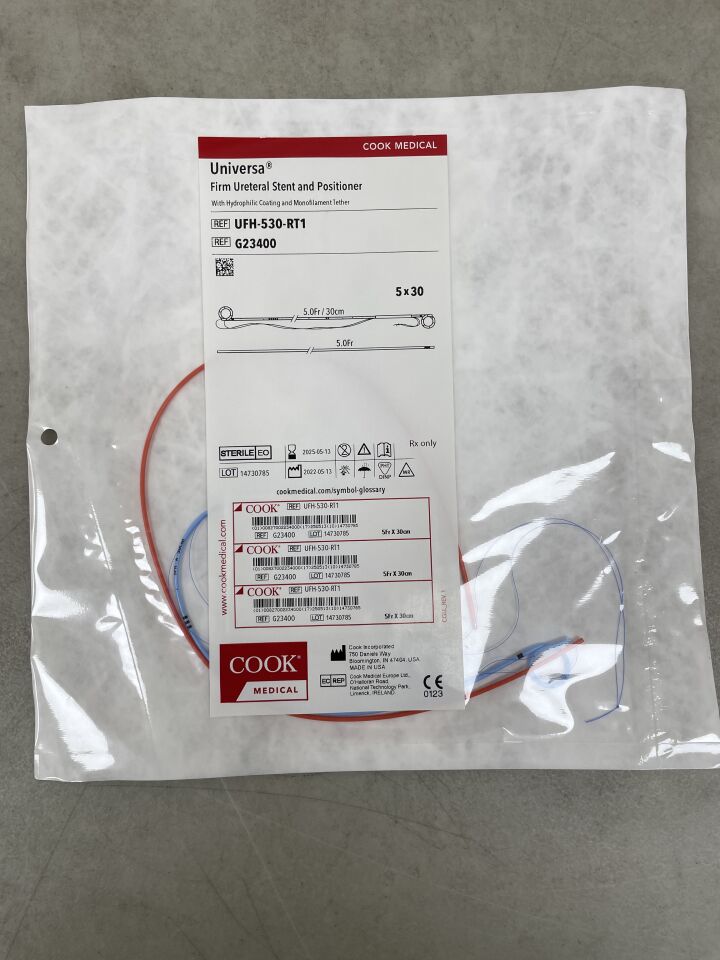 G23400 - COOK - Universa Firm Ureteral Stent & Positioner and Tether 5F x 30cm, (EA) - ( Expiry Date: 2025-05-13 )