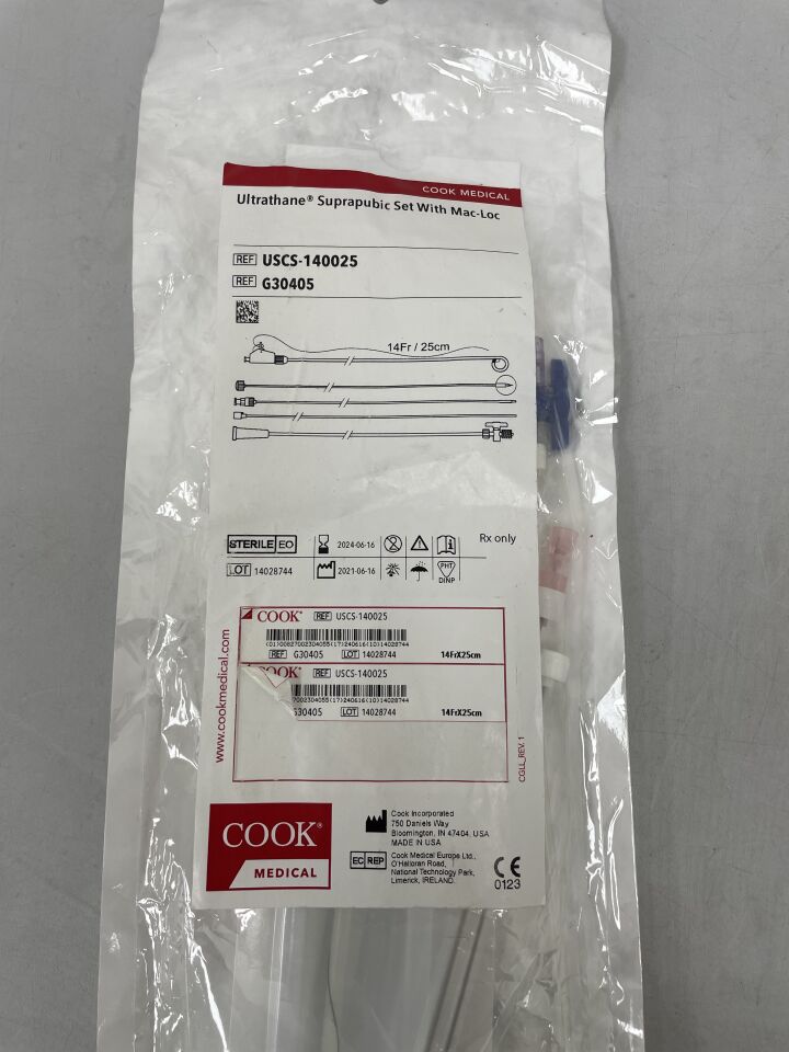 G30405 - COOK - Ultrathane Suprapubic Catheter Set with Mac-Loc 14F x 25cm, (EA) - ( Expiry Date: 2025-04-29 )