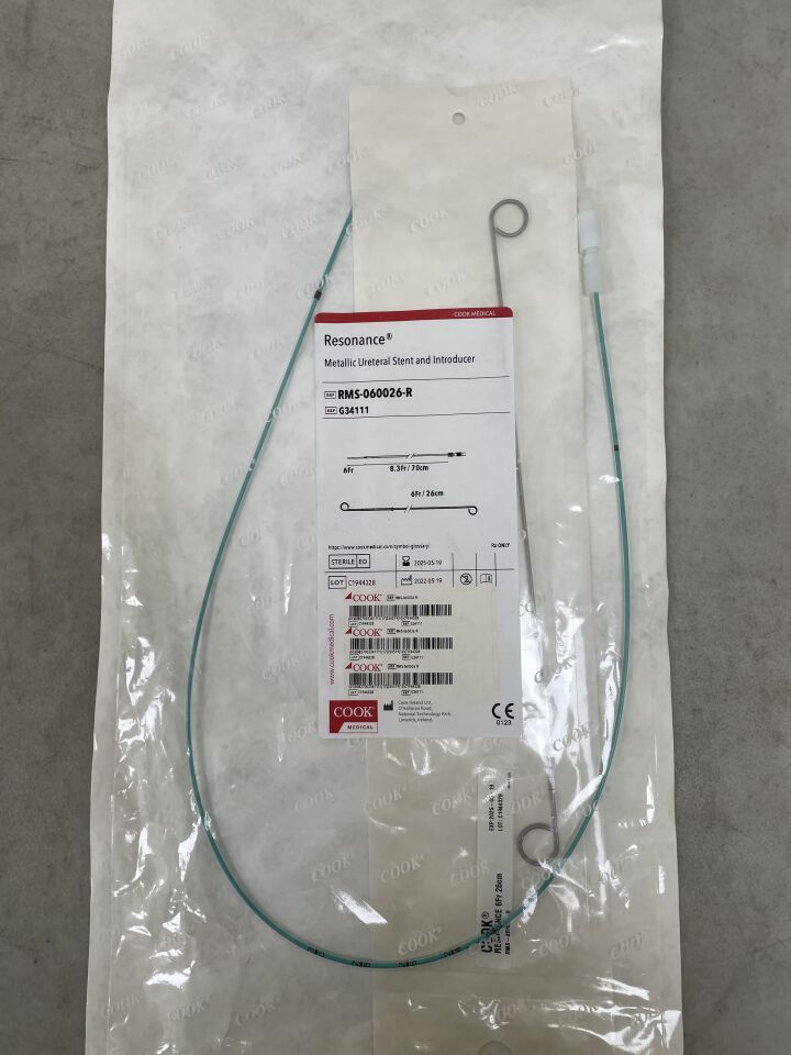 G34111 - COOK - Resonance Metallic Ureteral Stent and Introducer 6F x 26cm, (EA) - ( Expiry Date: 2025-05-19 )