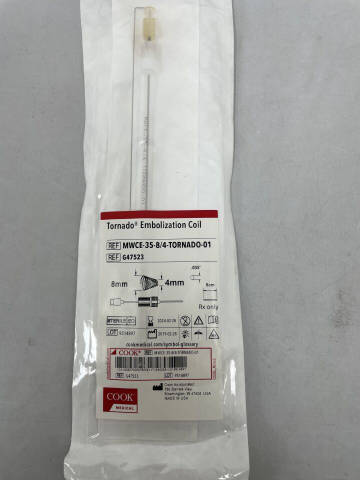 G47523 - COOK - Embolization Coil, 8 to 4 mm dia. x 8 cm Embolus Length, (EA) - ( Expiry Date: 2025-08-21 )
