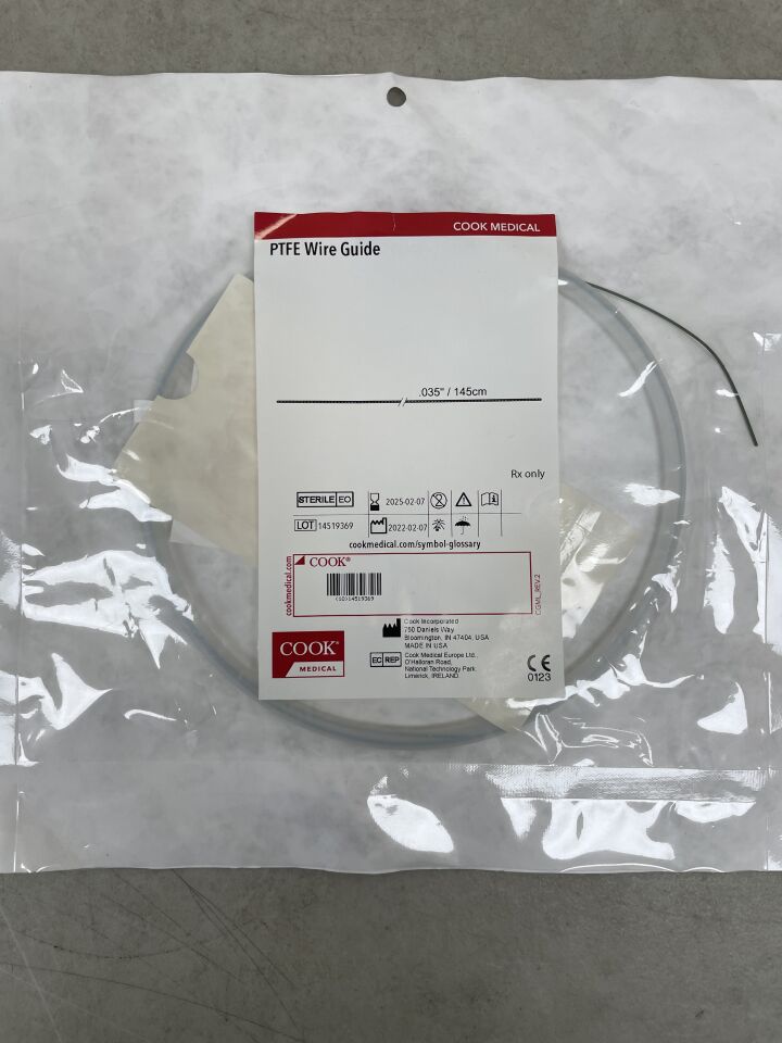 GPTFE35145 - COOK - PTFE Wire Guide, Straight Tip, 035" 145cm , (EA) - ( Expiry Date: 2025-02-07 )