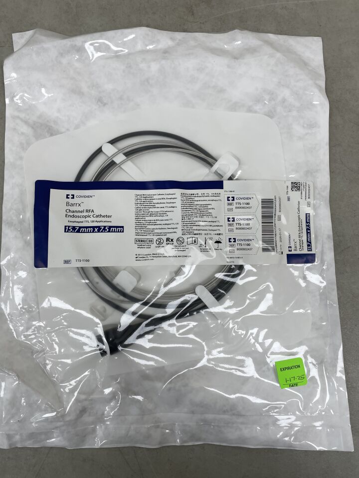 TTS-1100 - COVIDIEN - Barrx Channel RFA Endoscopic Catheter, 135 cm Length, 7.5 x 15.7 mm Electrode, (EA) - ( Expiry Date: 2025-01-17 )