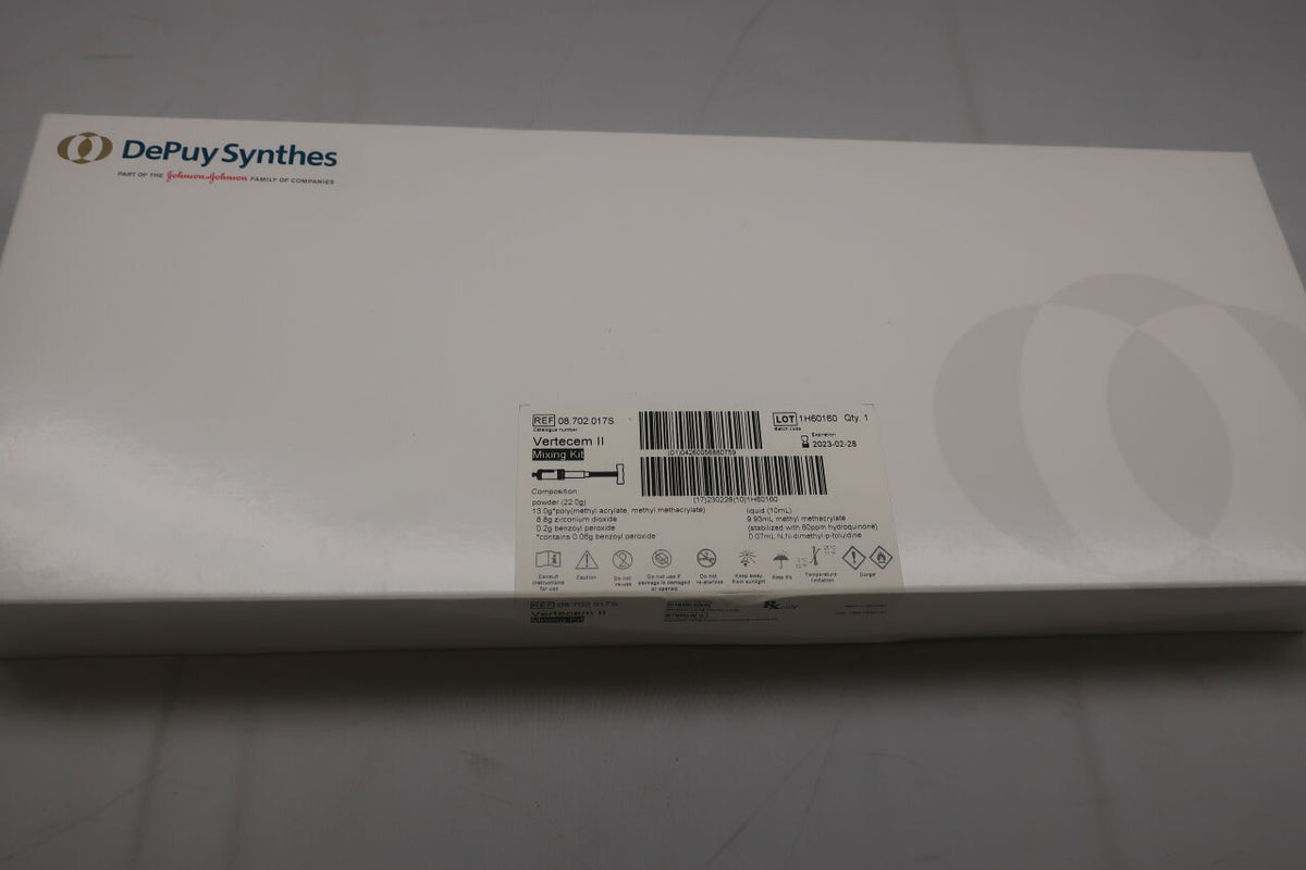 08.702.017S - DEPUY - Vertecem II Mixing Kit, includes 1 Vertecem II Mixer with Cement Powder, 1 Monomer Glass Ampoule, (BX/1)