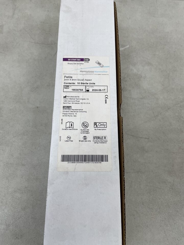 STAR1403 - DEVICOR - Mammotome MammoStar Biopsy Site Identifier, 14G, 2 x 9mm Glucan Aspect, (BX/10) - ( Expiry Date: 2024-06-17 )
