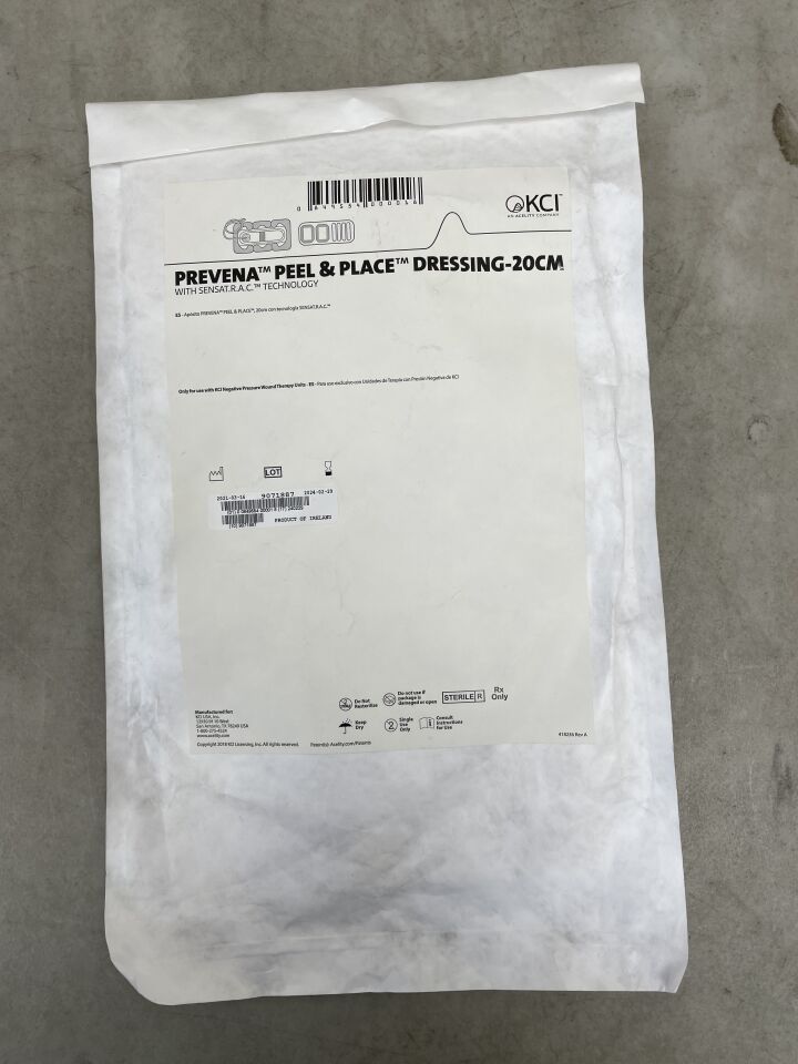 PRE1055US - KCI - Prevena Peel & Place Dressing, 20cm, (EA) - ( Expiry Date: 2024-02-29 )
