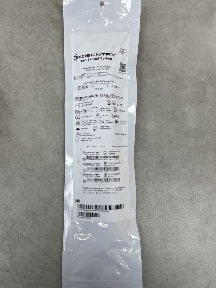 H787768022019S1 - MERIT MEDICAL - BioSentry Tract Sealant System ( BioSentry Delivery Device and BioSentry Co-axial Adapter), (EA) - ( Expiry Date: 2025-07-19 )
