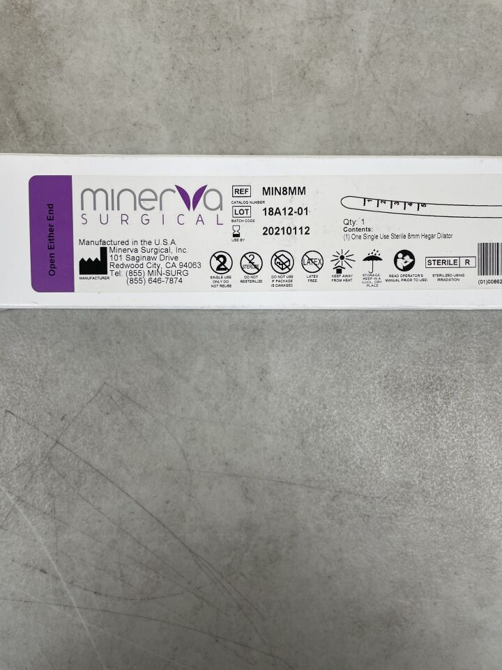 MIN8MM - MINERVA SURGICAL - Single Use 8mm Hegar Dilator, (BX/1) - ( Expiry Date: 2021-01-12 )