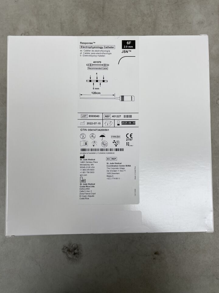401227 - ST JUDE MEDICAL - Response Electrophysiology Catheter - 5mm - JSN - 6Fr x 120cm, (BX/1) - ( Expiry Date: 2025-06-30 )