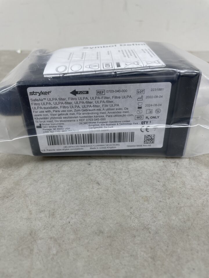 0703-040-000 - STRYKER - SafeAir ULPA Filter, (EA) - ( Expiry Date: 2024-08-04 )