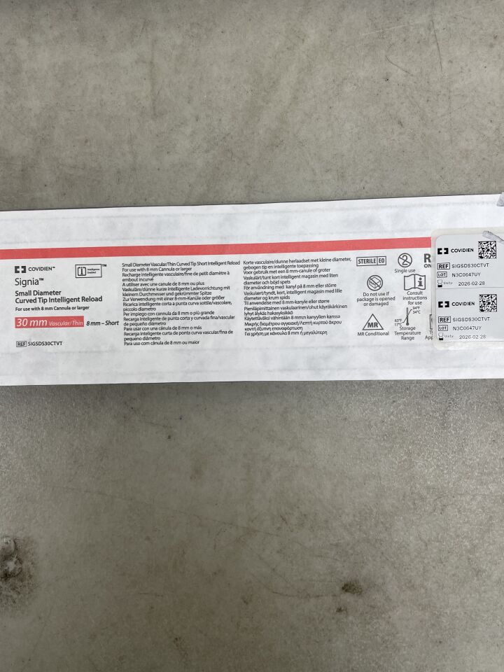 SIGSDS30CTVT - COVIDIEN - Signia 小直徑彎頭智慧型裝彈器,30mm,(EA)-(有效期至:2026-02-28)