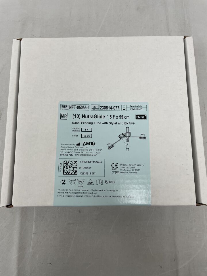 NFT-05055-I - AMT - NutraGlide Nasal Feeding Tube w/Stylet and ENFit 5F x 55cm, (BX/10) - ( Expiry Date: 2026-06-01 )