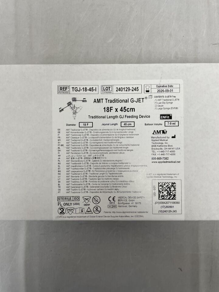TGJ-18-45-I - AMT - Traditional G-Jet Transgastric-Jejunal Feeding Device ENFit, 18F x 45cm, (BX/1) - ( Expiry Date: 2026-09-01 )
