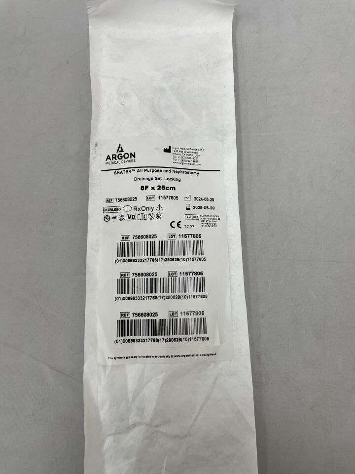 756608025 - ARGON - SKATER All-Purpose & Nephrostomy Drainage Set Locking 8F x 25cm, (EA) - ( Expiry Date: 2029-06-29 )