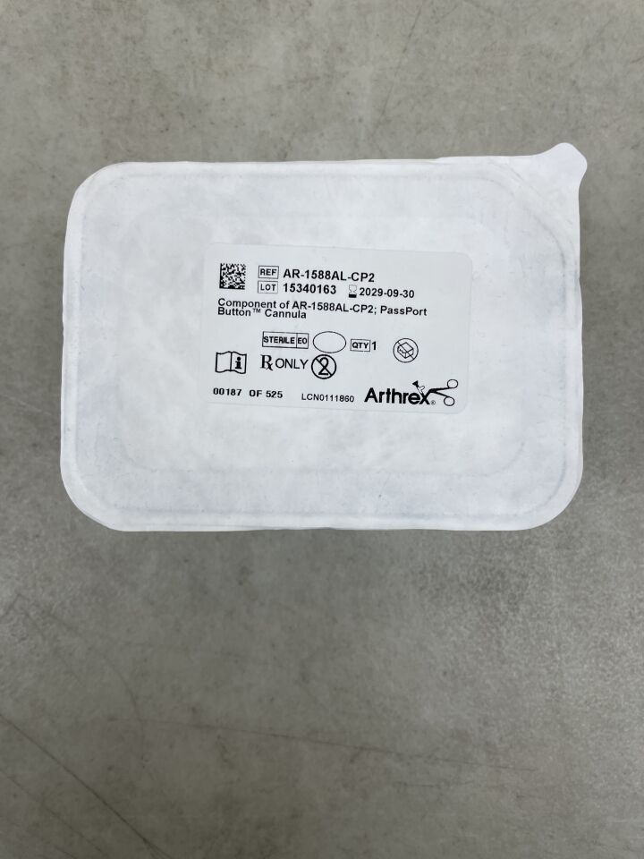CO-AR-1588AL-CP2 - ARTHREX - Componente de (AR-1588AL-CP2) CÁNULA DE BOTÓN DE PASAPORTE (12 mm de diámetro interior x 3 cm), (unidad) - (Fecha de caducidad: 30/09/2029)