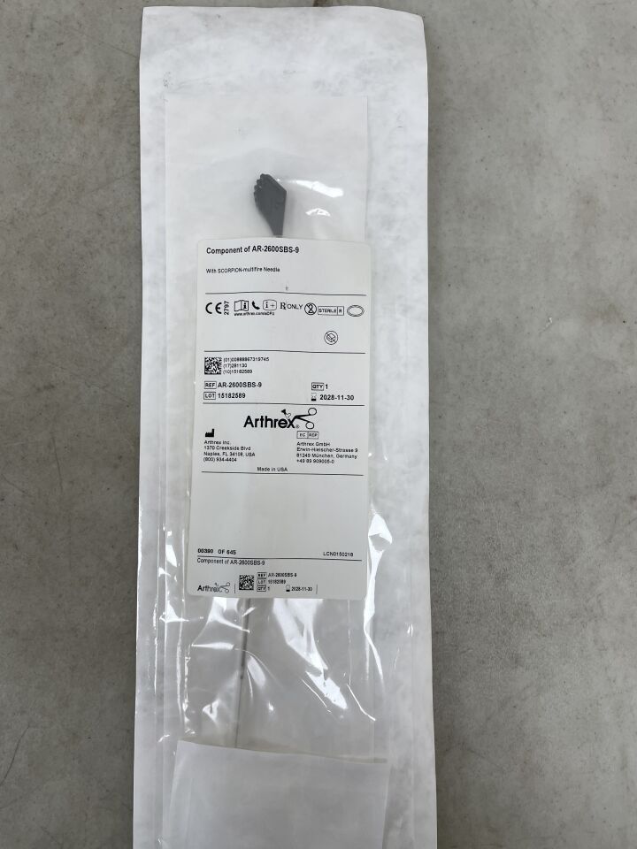 CO-AR-2600SBS-9 - ARTHREX - Componente del kit (AR-2600SBS-9) Aguja Scorpion-Multifire (unidad) - (Fecha de caducidad: 30/11/2028)