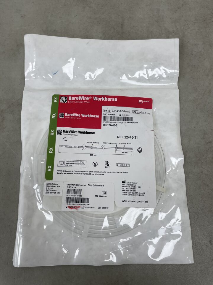 22440-31 - ABBOTT - BareWire Workhorse Filter Delivery Wire 315 cm, (EA) - ( Expiry Date: 2022-07-31 )