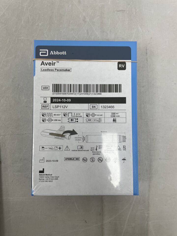 LSP112V - ABBOTT - Aveir VR Leadless Cardiac Pacemaker, (BX/1) - ( Expiry Date: 2025-02-21 )