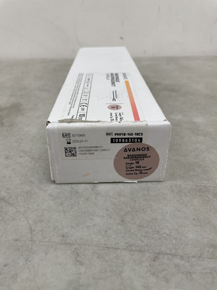 PMF18-145-10CS - AVANOS MEDICAL - RF Cannula, Radiopaque, Curved Sharp 18G x 145mm, 10mm Tip, (BX/10) - ( Expiry Date: 2026-01-11 )