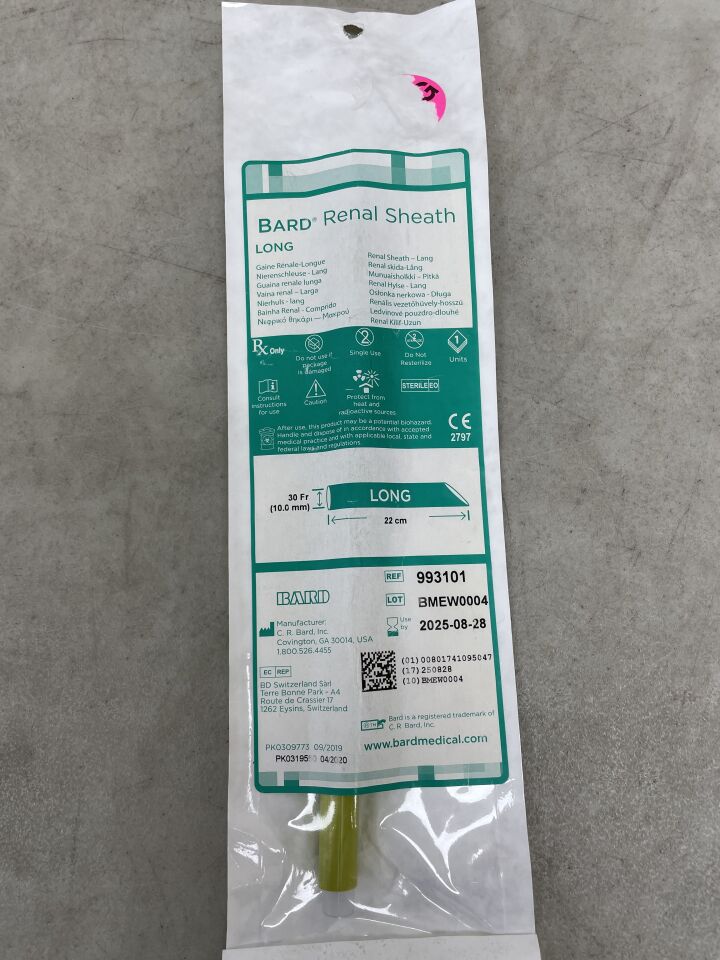 993101 - BARD - Renal Sheath, Long, 30Fr x 22cm, (EA) - ( Expiry Date: 2025-08-28 )