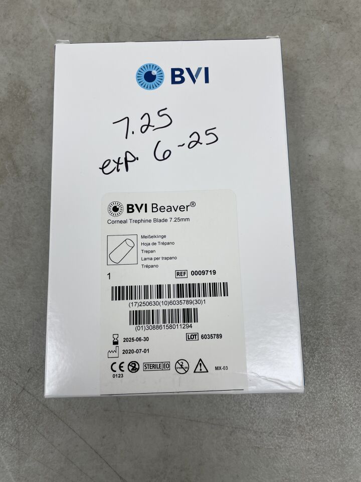 9719 - BVI - Corneal Trephine Blade, 7.25mm, (BX/1) - ( Expiry Date: 2025-06-30 )