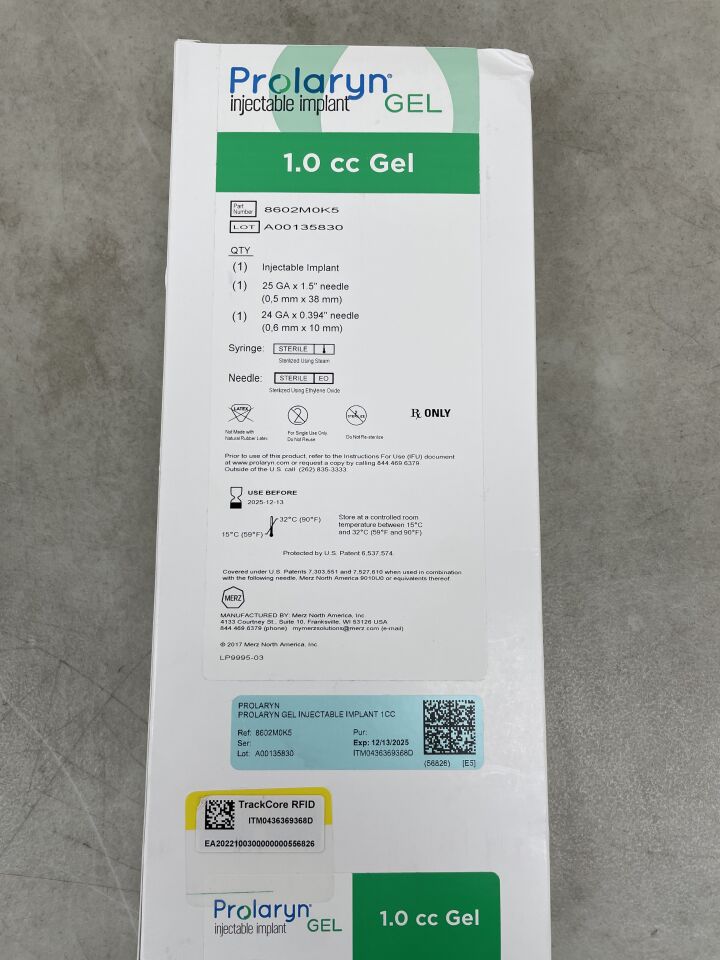 8602M0K5 - MERZ - Prolaryn Injectable Implant 1.0cc Gel, (BX/1) - ( Expiry Date: 2025-12-13 )