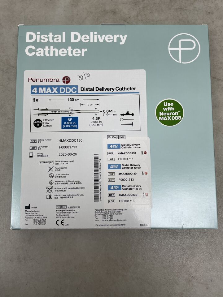 4MAXDDC130 - PENUMBRA - 4 MAX DDC Distal Delivery Catheter - 6Fr/4.3Fr x .041" x 130cm, (BX/1) - ( Expiry Date: 2025-06-26 )