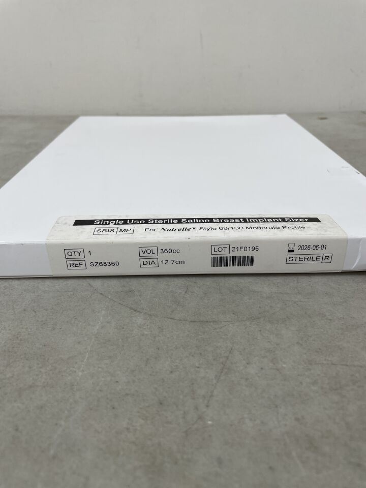 SZ68360 - ALLERGAN - Natrelle Saline Breast Implant Sizer for Natrelle Style 68/168 Moderate Profile, 360cc, (BX/1) - ( Expiry Date: 2026-06-01 )