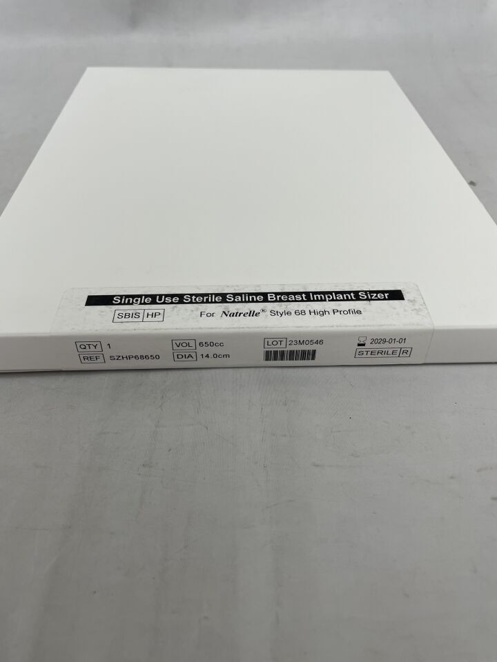 SZHP68650 - ALLERGAN - Saline Breast Implant Sizer, 650cc, 14cm diameter, For Natrelle Style 68 High Profile, (BX/1) - ( Expiry Date: 2029-01-01 )
