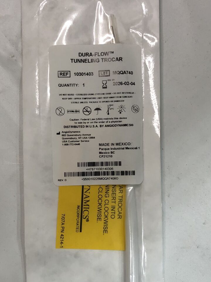 10301403 - ANGIO DYNAMICS - Dura-Flow Tunneling Trocar, (EA) - ( Expiry Date: 2026-02-04 )