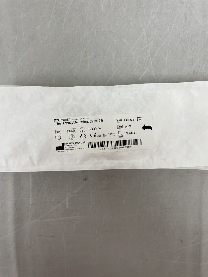 019-530 - A&E 醫療 - MYO/WIRE 1.8mm 一次性病人電纜 2.0,(EA)-(有效期至:2026-08-01)