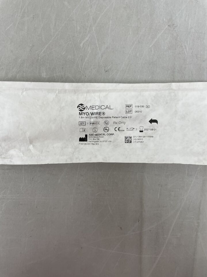 019-530 - A&E MEDICAL - Cable de paciente desechable MYO/WIRE de 1,8 mm, 2,0 (unidades) - (Fecha de caducidad: 01/08/2027)