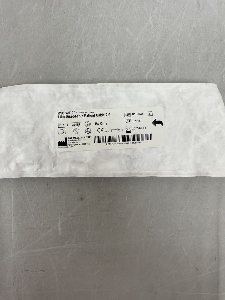 019-535 - A&E MEDICAL - Cable de paciente desechable MYO/WIRE de 1,8 mm, 2,0 (unidades) - (Fecha de caducidad: 01/02/2026)