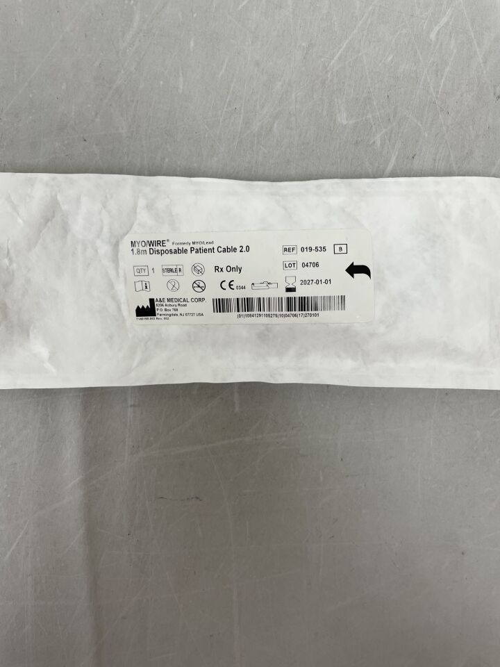 019-535 - A&E 醫療 - MYO/WIRE 1.8mm 一次性病人電纜 2.0,(EA)-(有效期:2027-01-01)