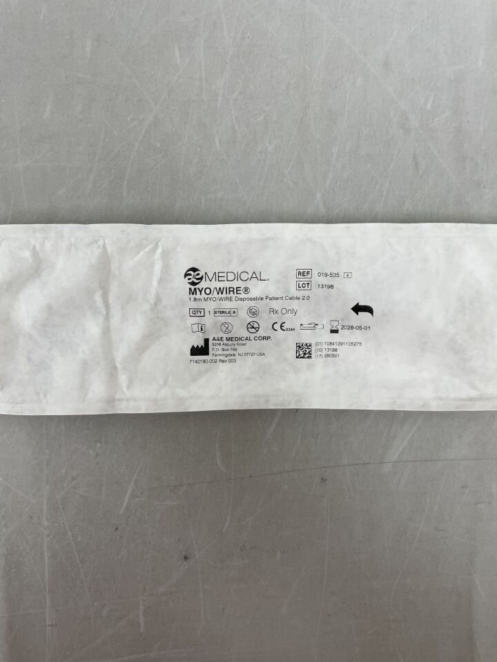 019-535 - A&E 醫療 - MYO/WIRE 1.8mm 一次性病人電纜 2.0,(EA)-(有效期:2028-05-01)