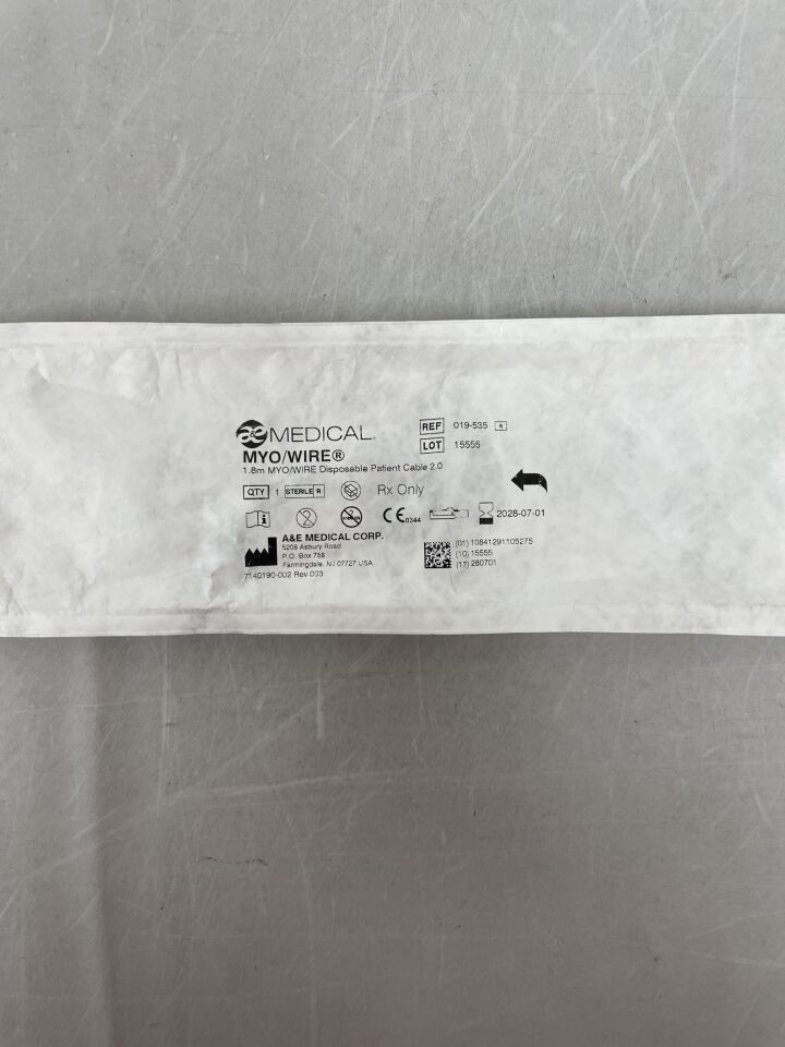 019-535 - A&E MEDICAL - MYO/WIRE 1.8mm 一次性病人電纜 2.0,(EA)-(有效期:2028-07-01)