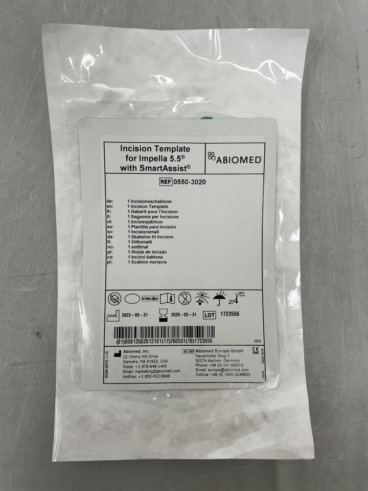 0550-3020 - ABIOMED - Incision Template for Impella 5.5 with SmartAssist , (EA) - ( Expiry Date: 2026-05-31 )