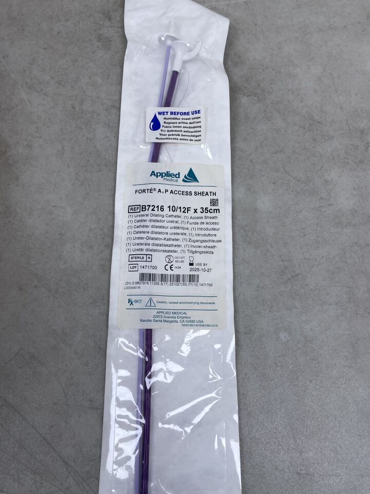 B7216 - APPLIED MEDICAL RESOURCES - Forte AxP Ureteral Access Sheath 10F Dilator, 12F-16F Sheath, 28cm, (EA)