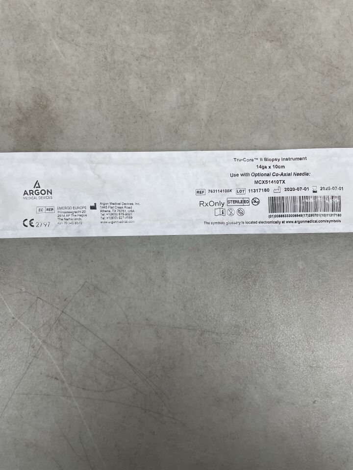 763114100X - ARGON MEDICAL - Automatic Biopsy Instrument, 14G x 10 cm Needle Length, Echogenic Tip, (EA) - ( Expiry Date: 2025-07-01 )