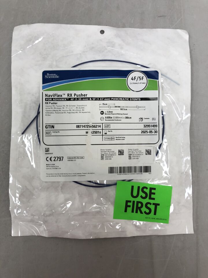 3501 - BOSTON SCIENTIFIC - NaviFlex RX Pusher for Advanix 4Fr & 5Fr Pancreatic Stents - 4Fr/5Fr, (EA) - ( Expiry Date: 2025-05-30 )