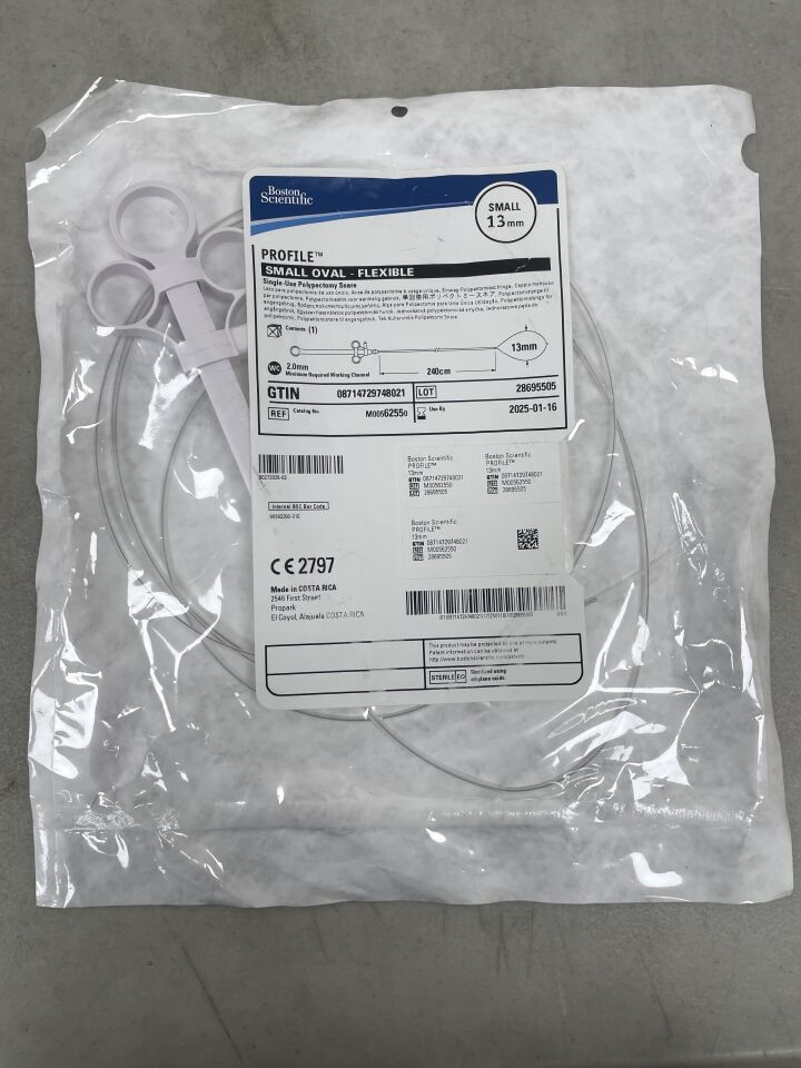 6255 - BOSTON SCIENTIFIC - PROFILE Polypectomy Snare, Small Oval, flexible, 13mm Loop Width, 240cm length, (EA) - ( Expiry Date: 2025-01-16 )