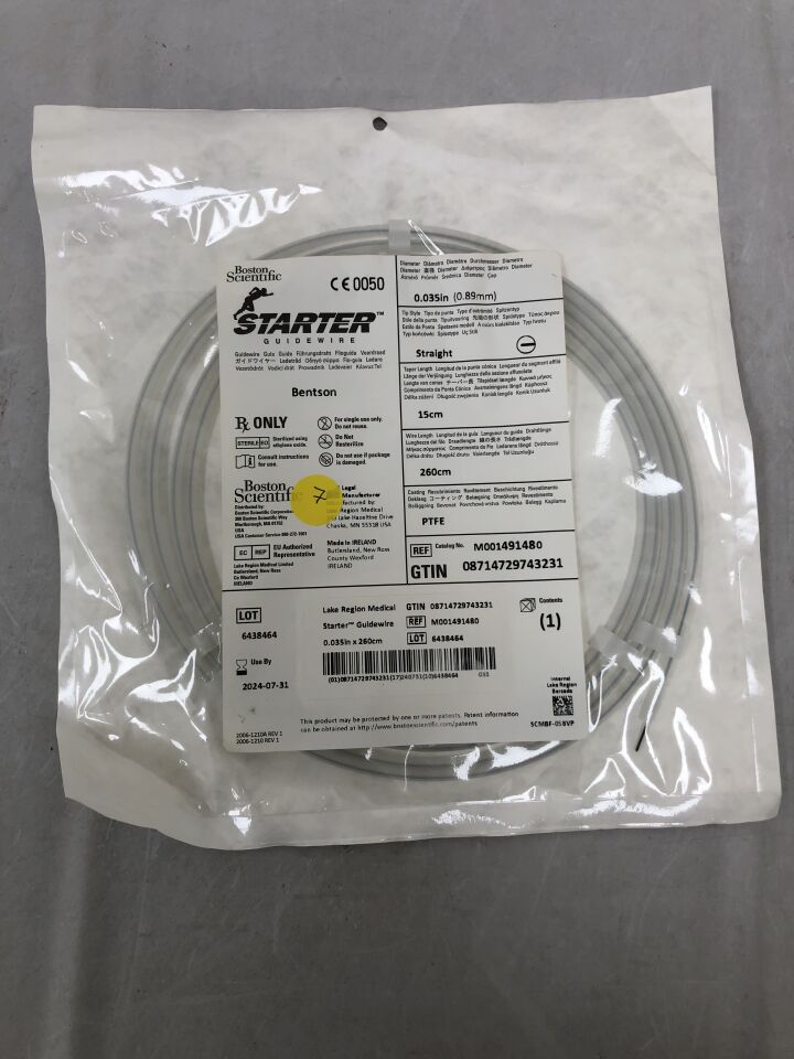49148 - BOSTON SCIENTIFIC - Starter Guidewire - Bentson Straight - .035" x 260cm, (EA) - ( Expiry Date: 2025-08-31 )